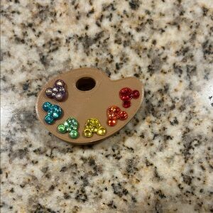 Colorful Artist Palette Mickey straw charm